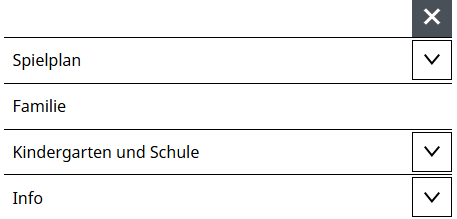 Menü-Leiste vom Internet-Auftritt